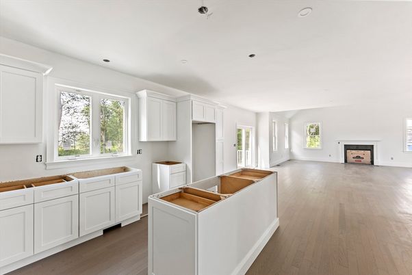 Fireplace, Interior, Recessed Lighting, Wood Texture Flooring