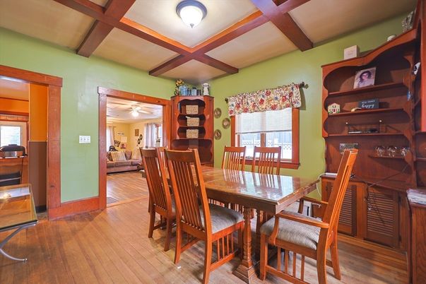 Dining room, Interior, Wooden Beams, Wood Texture Flooring