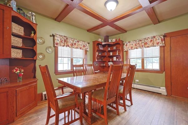Dining room, Interior, Wooden Beams, Wood Texture Flooring