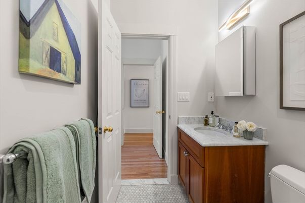 Bathroom, Interior, Marble, Wood Texture Flooring