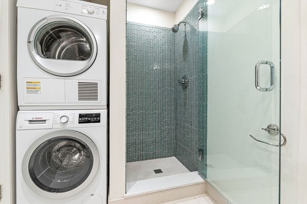 Bathroom, Glass Shower, Interior, Utility Closets, Washer