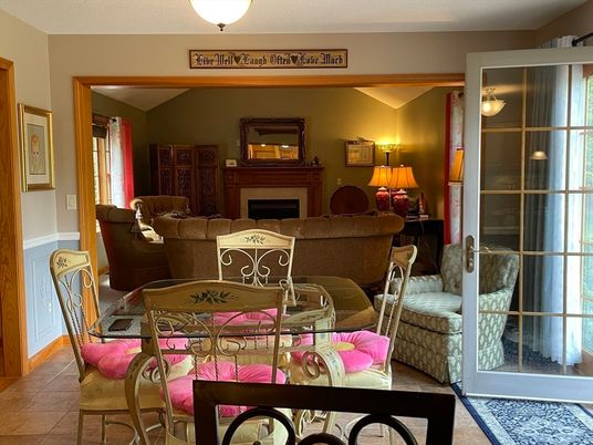 Dining room, Fireplace, Interior, Living room