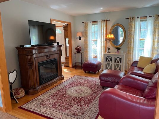 Fireplace, Interior, Living room, Wood Texture Flooring