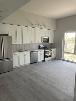 Interior, Kitchen, Stainless Steel Appliances, Wood Texture Flooring