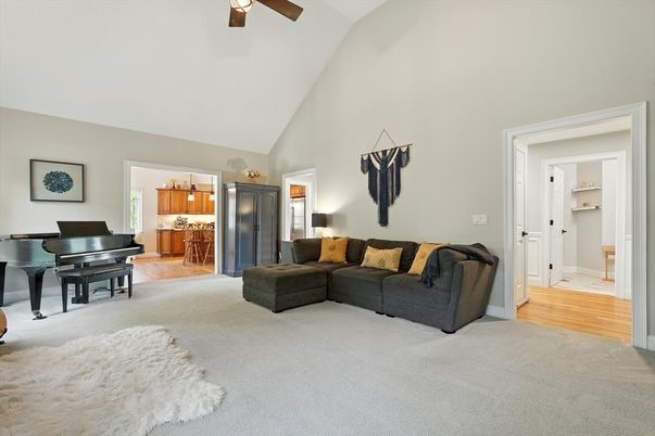 Interior, Kitchen, Living room, Pendant Lights, Piano, Wood Texture Flooring