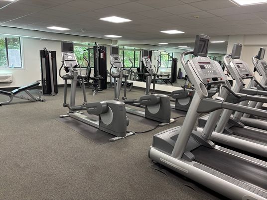 Fitness Equipment, Gym, Interior, Recessed Lighting