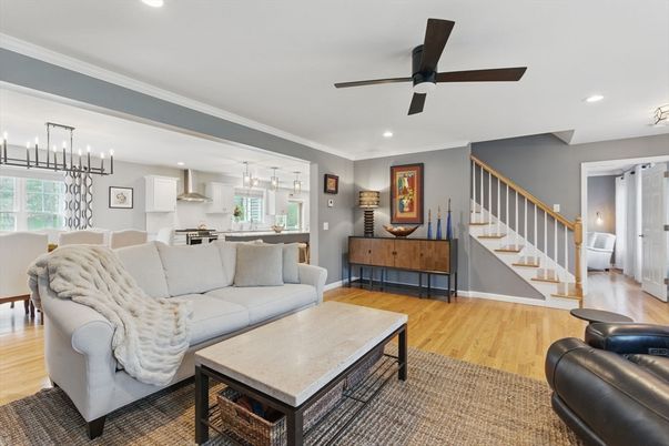 Interior, Kitchen, Living room, Pendant Lights, Recessed Lighting, Stainless Steel Appliances, Wood Texture Flooring