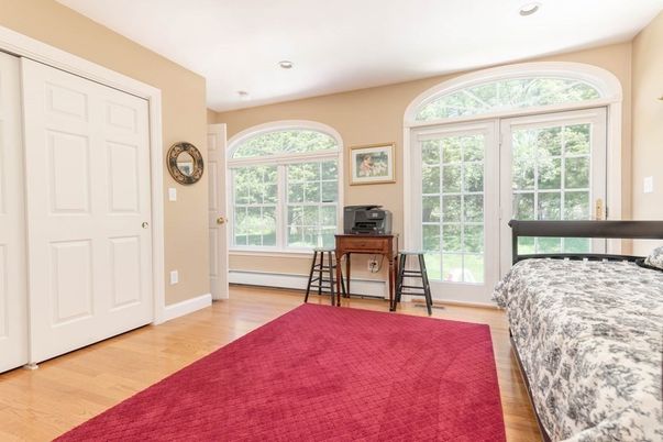 Bedroom, Home Office, Interior, Recessed Lighting, Wood Texture Flooring