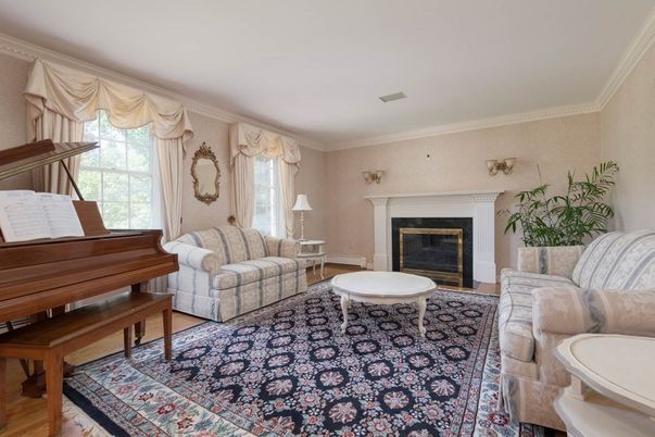 Fireplace, Interior, Living room, Piano, Wood Texture Flooring