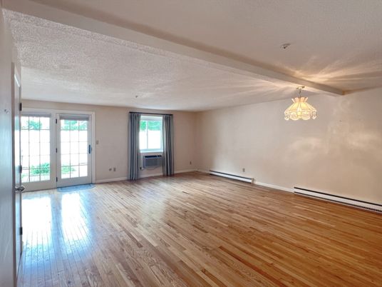Empty room, Interior, Pendant Lights, Wood Texture Flooring