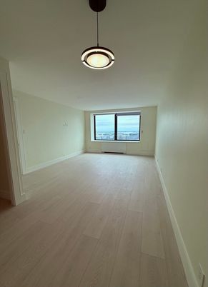 Empty room, Interior, Pendant Lights, Wood Texture Flooring