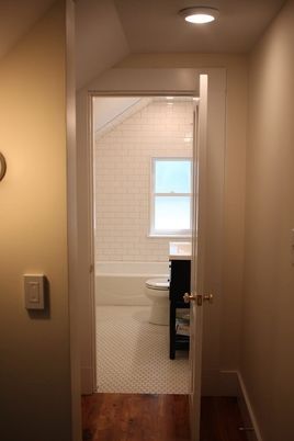 Bathroom, Interior, Recessed Lighting, Wood Texture Flooring