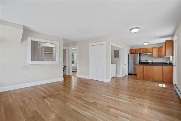 Interior, Kitchen, Stainless Steel Appliances, Wood Texture Flooring
