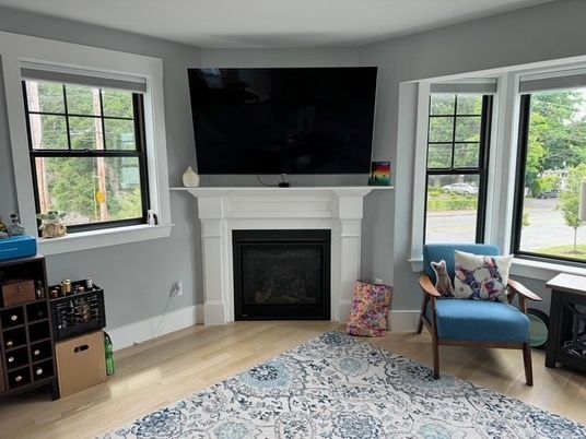 Fireplace, Interior, Wood Texture Flooring