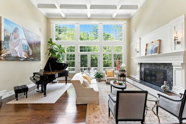 Fireplace, Interior, Living room, Piano, Wood Texture Flooring