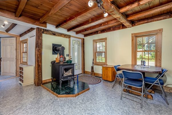 Dining room, Fireplace, Interior, Wooden Beams, Wooden Ceilings