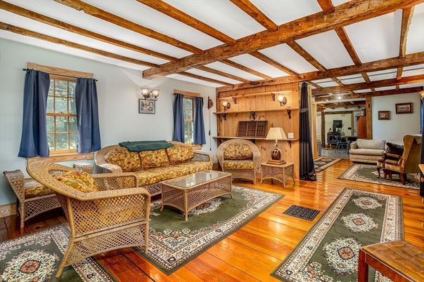 Fireplace, Interior, Living room, Wooden Beams, Wood Texture Flooring