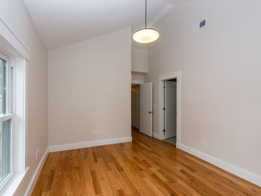 Empty room, Interior, Pendant Lights, Wood Texture Flooring