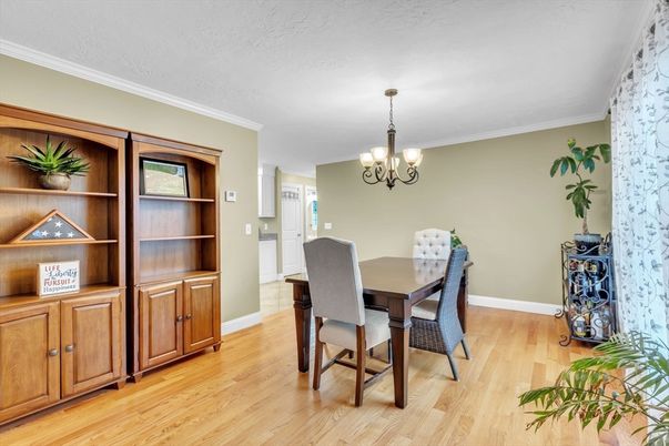 Chandelier, Dining room, Interior, Wood Texture Flooring
