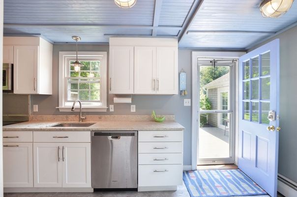 Interior, Kitchen, Pendant Lights, Stainless Steel Appliances, Wooden Ceilings