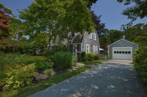 Backyard, Detached Garage, Exterior, Facade, Cape Cod