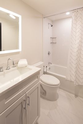 Bathroom, Interior, Marble, Recessed Lighting
