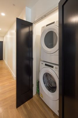Interior, Recessed Lighting, Utility Closets, Washer, Wood Texture Flooring