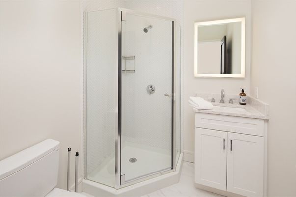 Bathroom, Glass Shower, Interior, Marble