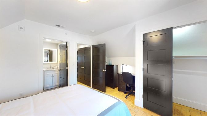 Bedroom, Home Office, Interior, Recessed Lighting, Wood Texture Flooring