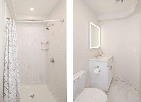 Bathroom, Interior, Marble, Recessed Lighting