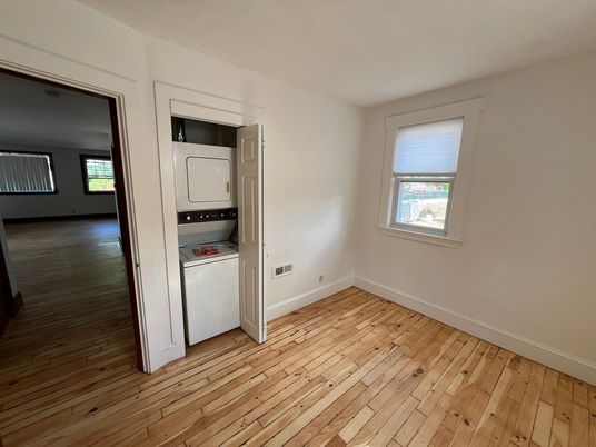 Empty room, Interior, Utility Closets, Washer, Wood Texture Flooring