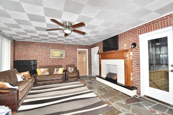 Fireplace, Interior, Living room, Stone Walls