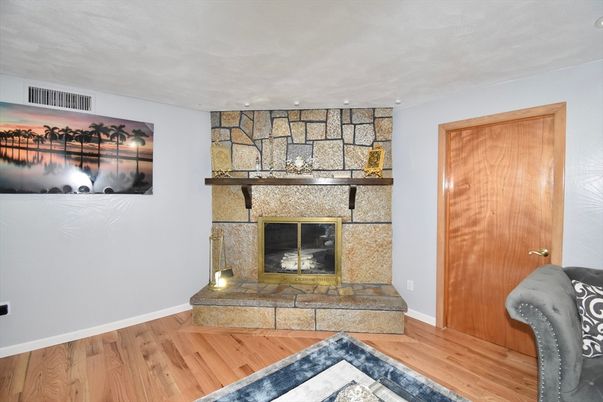 Fireplace, Interior, Stone Walls, Wood Texture Flooring