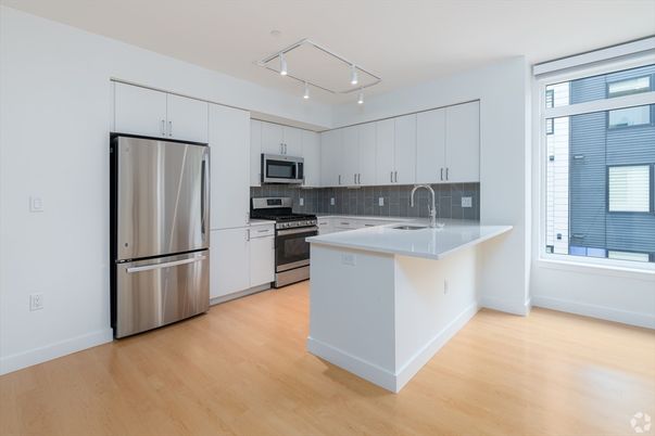 Interior, Kitchen, Stainless Steel Appliances, Wood Texture Flooring