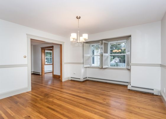 Empty room, Interior, Pendant Lights, Wood Texture Flooring