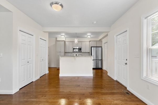 Interior, Kitchen, Stainless Steel Appliances, Wood Texture Flooring