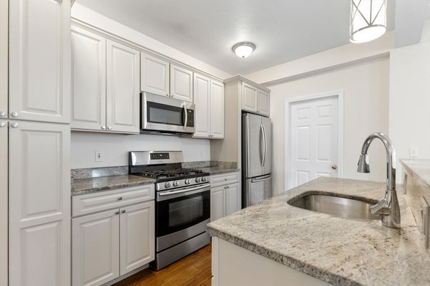 Interior, Kitchen, Stainless Steel Appliances, Wood Texture Flooring