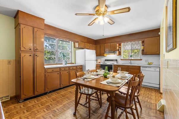 Dining room, Interior, Kitchen, Wood Texture Flooring