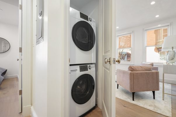 Interior, Recessed Lighting, Utility Closets, Washer, Wood Texture Flooring