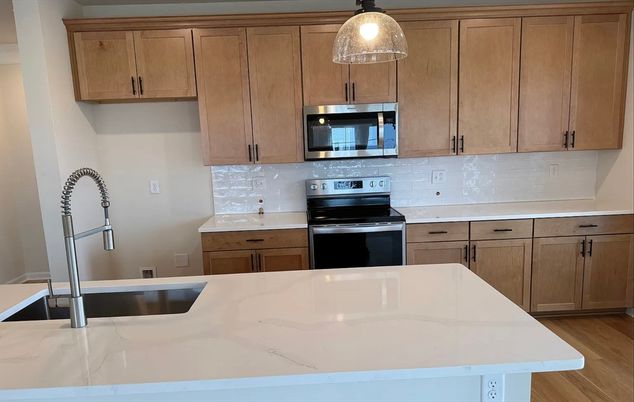 Interior, Kitchen, Pendant Lights, Wood Texture Flooring