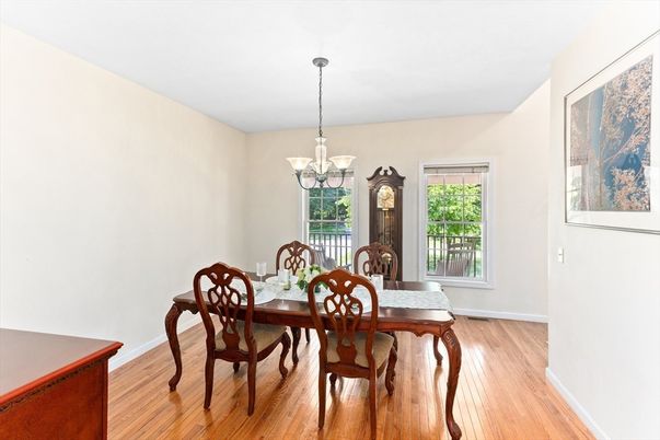 Chandelier, Dining room, Interior, Wood Texture Flooring