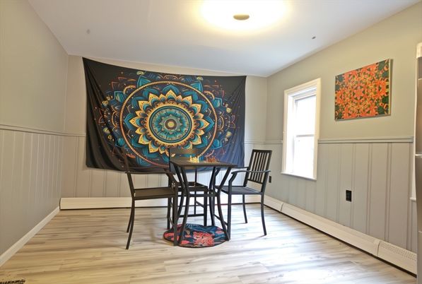 Dining room, Interior, Wood Texture Flooring