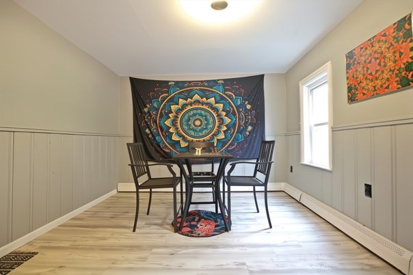 Dining room, Interior, Wood Texture Flooring