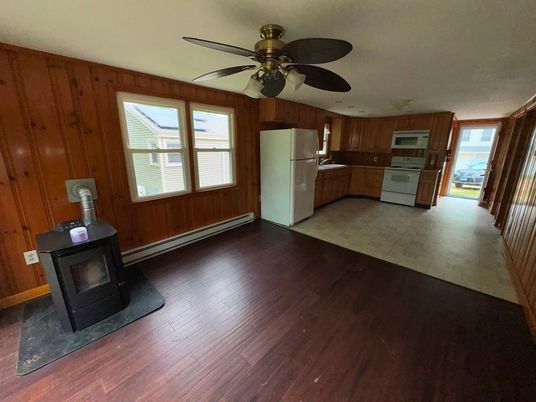 Interior, Kitchen, Wood Texture Flooring, Wooden Walls