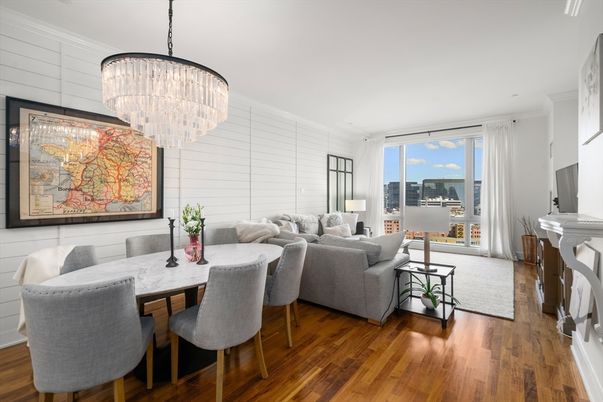 Chandelier, Dining room, Interior, Living room, Wood Texture Flooring