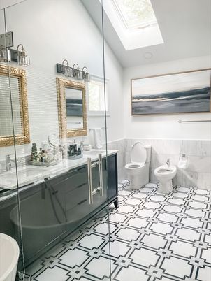 Bathroom, Dual Sink Vanities, Glass Shower, Interior