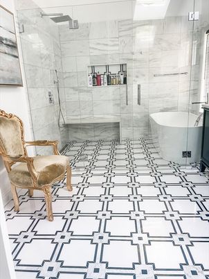 Bathroom, Free Standing Baths, Glass Shower, Interior, Marble, Marble Walls