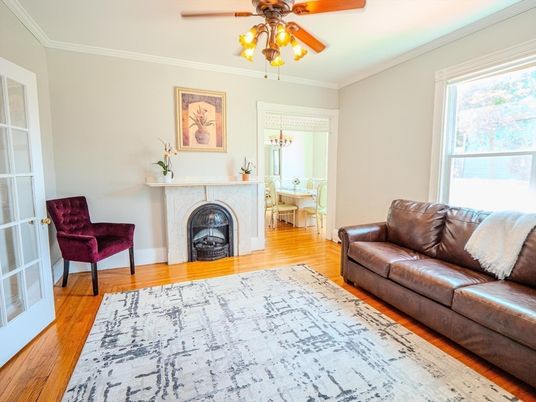 Dining room, Fireplace, Interior, Wood Texture Flooring