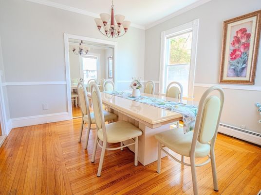 Chandelier, Dining room, Interior, Wood Texture Flooring