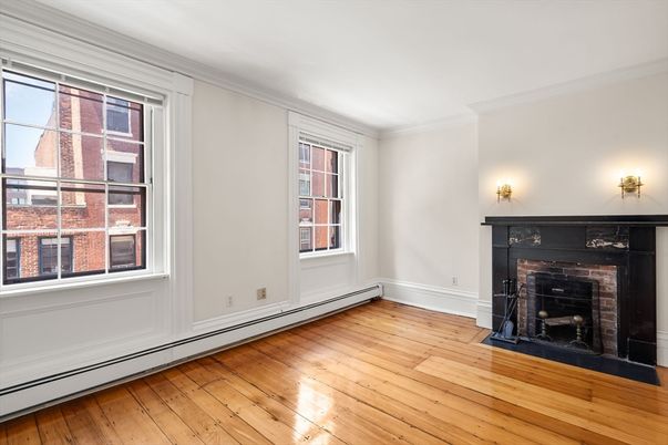 Empty room, Fireplace, Interior, Wood Texture Flooring